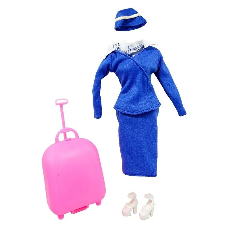 Aeromoça Roupinha De Boneca Profissões - dm Toys DMT6412