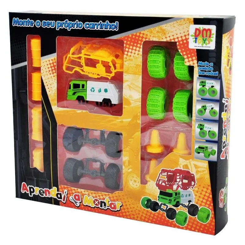 Caminhão De Lixo Aprenda Montar Seu Carro - dm Toys DMT5922