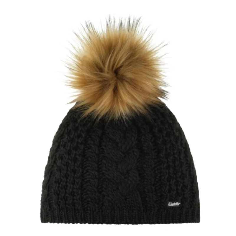 Eisbar Afra Lux Womens Faux Fur Pom Beanie Black / One Size
