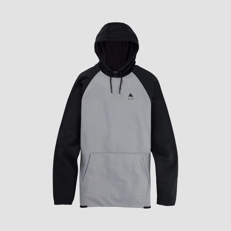 Burton Crown Weatherproof Snow Pullover Fleece Grey Heather/True Black Large / Grey Heather/True Black