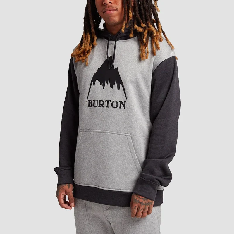 Burton Oak Pullover Hood Grey Heather/True Black XX-Large / Grey Heather/True Black