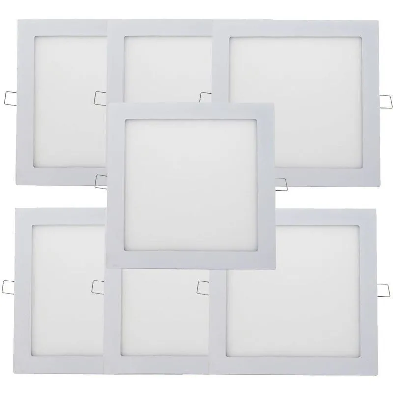 Kit 7 Painel Led Embutir Downlight 18w Luz Fria 6500k Branco Annly Leds