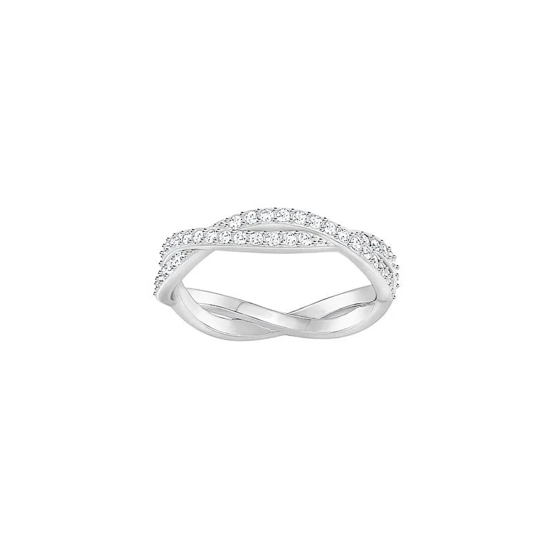 Anel Infinity, Lapidação redonda, Branco, Revestido em ródio