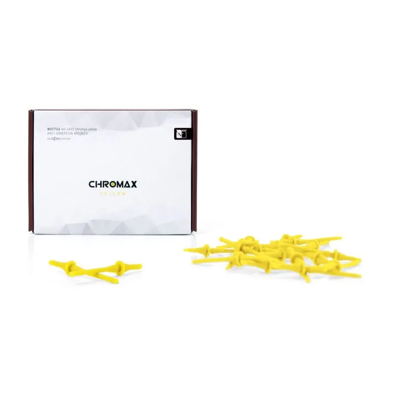 Kit Anti-Vibração p/ Ventoinhas - Noctua NA-SAV2 chromax.yellow (pack com 20 unidades, amarelo)