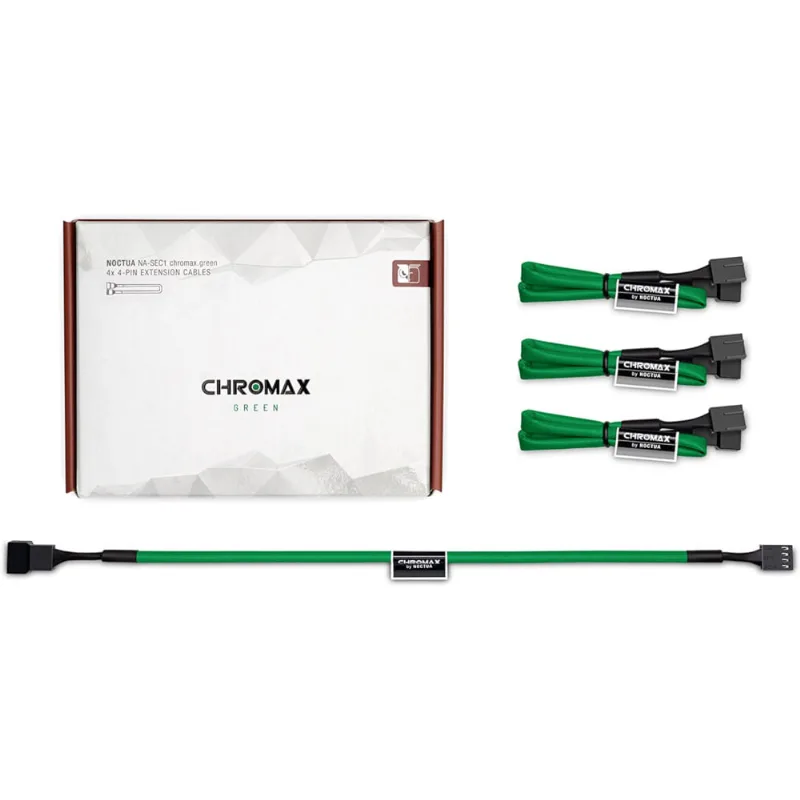 Cabo Extensor p/ ventoinha - 4 pinos PWM - 30cm - Noctua - NA-SEC1 chromax.green