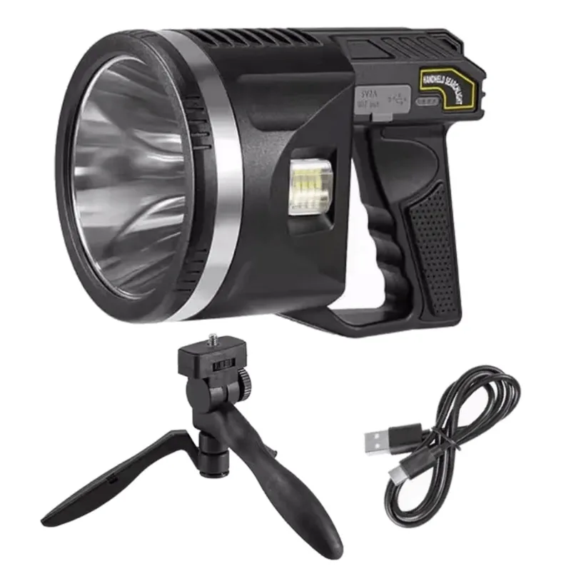 Linterna Reflector Led Mano Recargable 1800L + Tripode