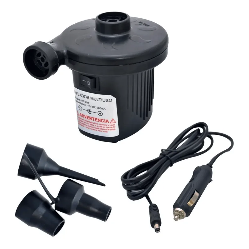 Inflador Electrico Multiuso 12 Volts Colchón Inflables