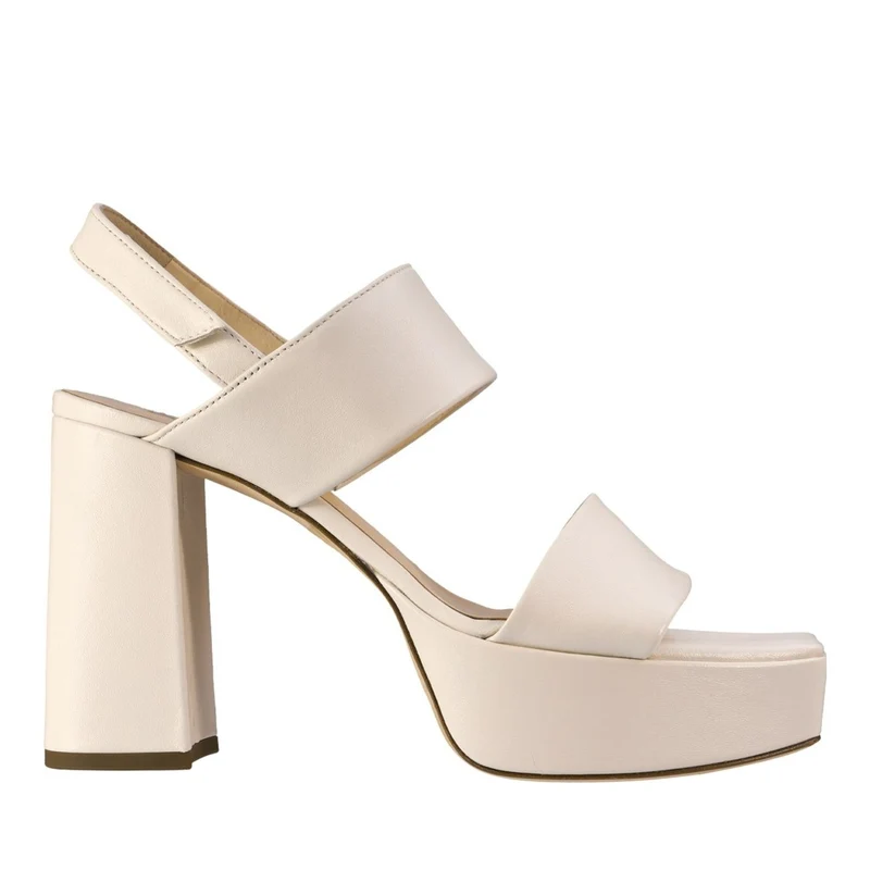 Högl White Cindy High Block Heel Slingback Sandals EU 41.5