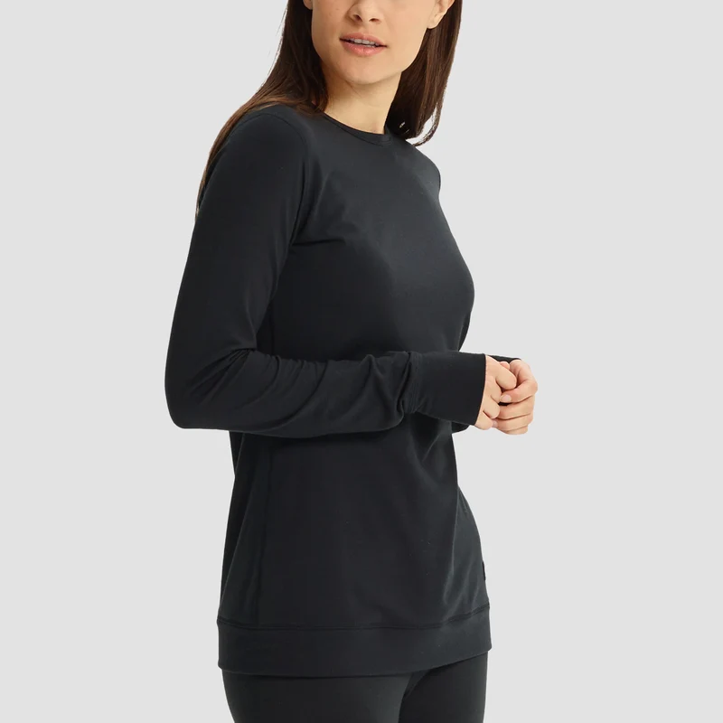 Burton Midweight Base Layer Crewneck Longsleeve T-Shirt True Black - Womens Large / True Black