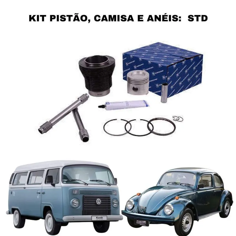 Pistão Kit Std + Anel + Camisa - Peça Interna Do Motor