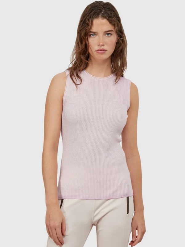 Frauenschuh Women's Lavinia Dyed Sleeveless Knit Shirt 1 / 280-0 PALE PINK
