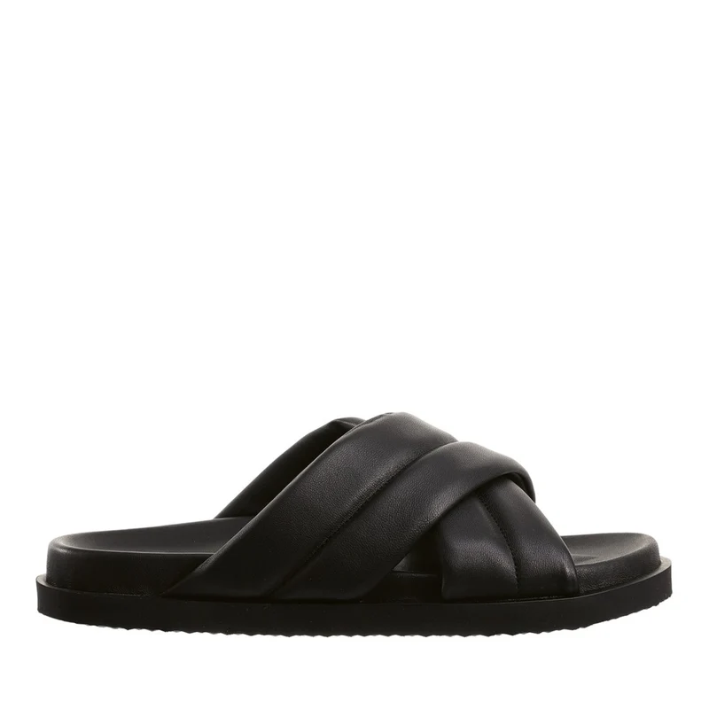 Högl Black Tessa Padded Crisscross Leather Slippers EU 36