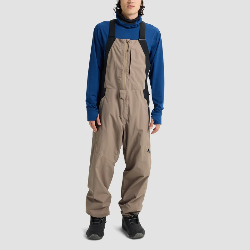 Burton Reserve 2L Relaxed Snow Bib Pants Summit Taupe/True Black Medium / Summit Taupe/True Black