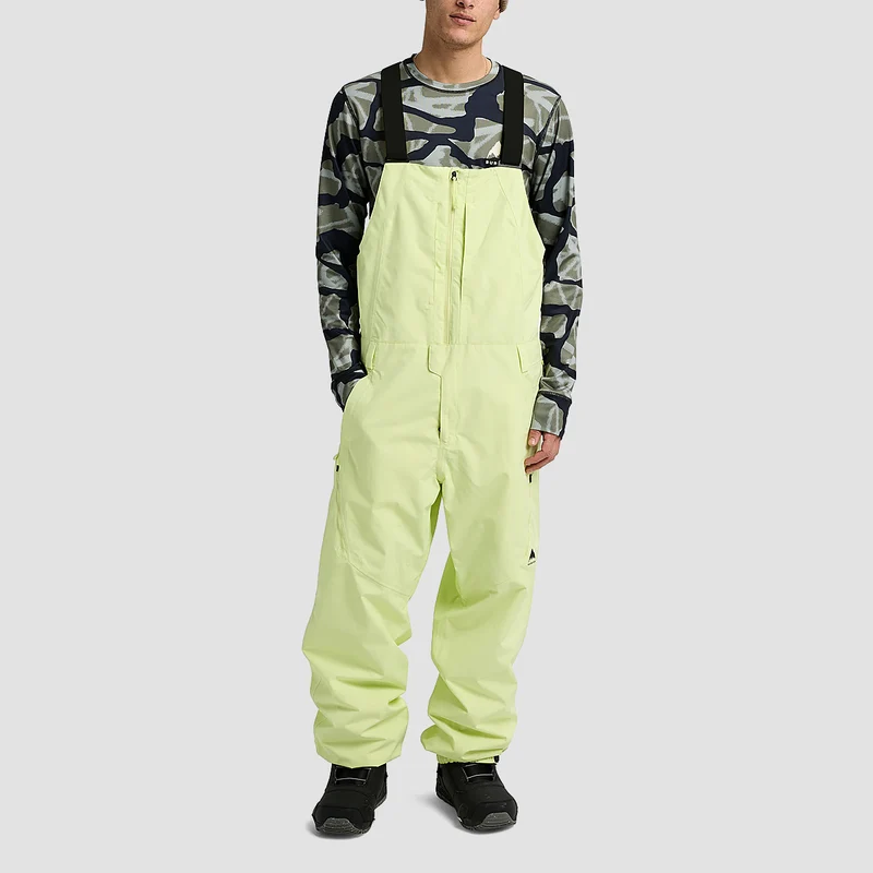 Burton Reserve 2L Relaxed Snow Bib Pants Glow Yellow Green Small / Glow Yellow Green