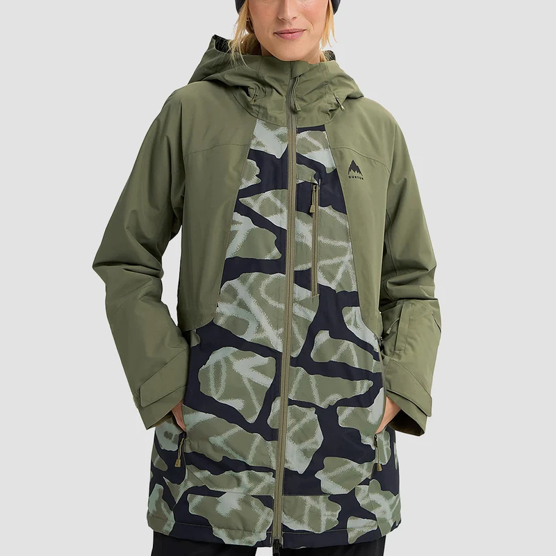Burton Reserve 2L Insulated Snow Jacket Forest Moss/Graffiti Camo - Womens Small / Forest Moss/Graffiti Camo