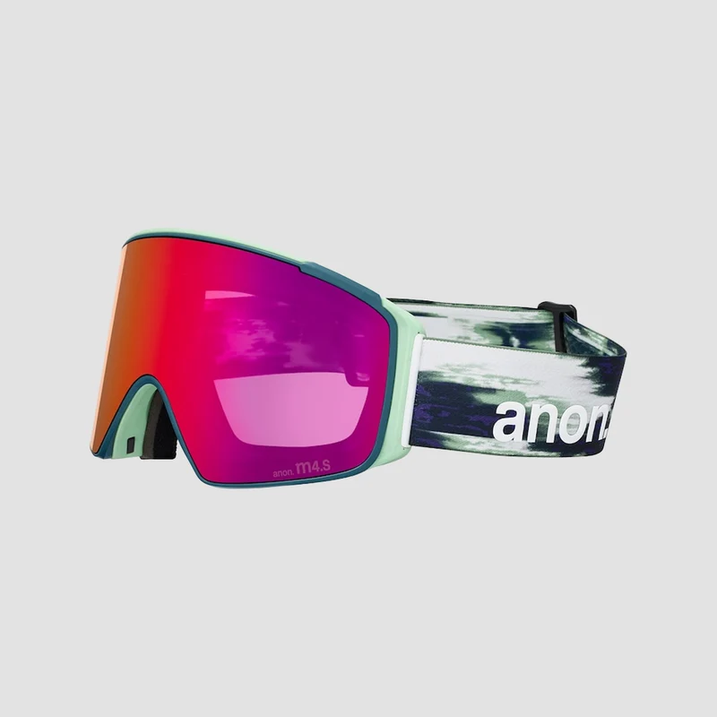 Anon M4S Cylindrical Snow Goggles Family Tree/Perceive Sunny Red + Bonus Lens Perceive Cloudy Burst + MFI Face Mask Family Tree/Perceive Sunny Red
