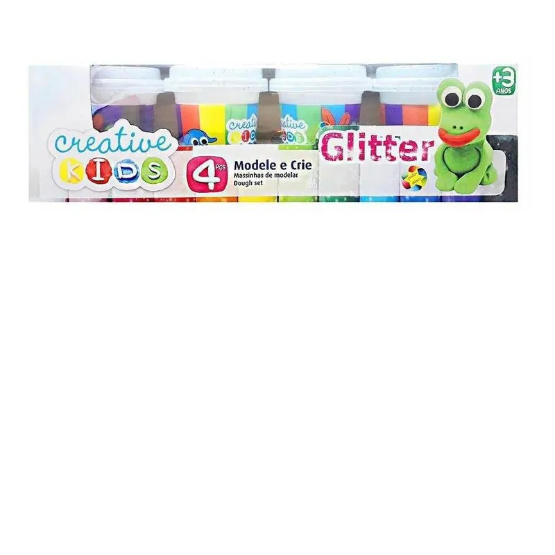 Massinha Modelar Gliter Creative Kids 4 Potes - Batiki 85508