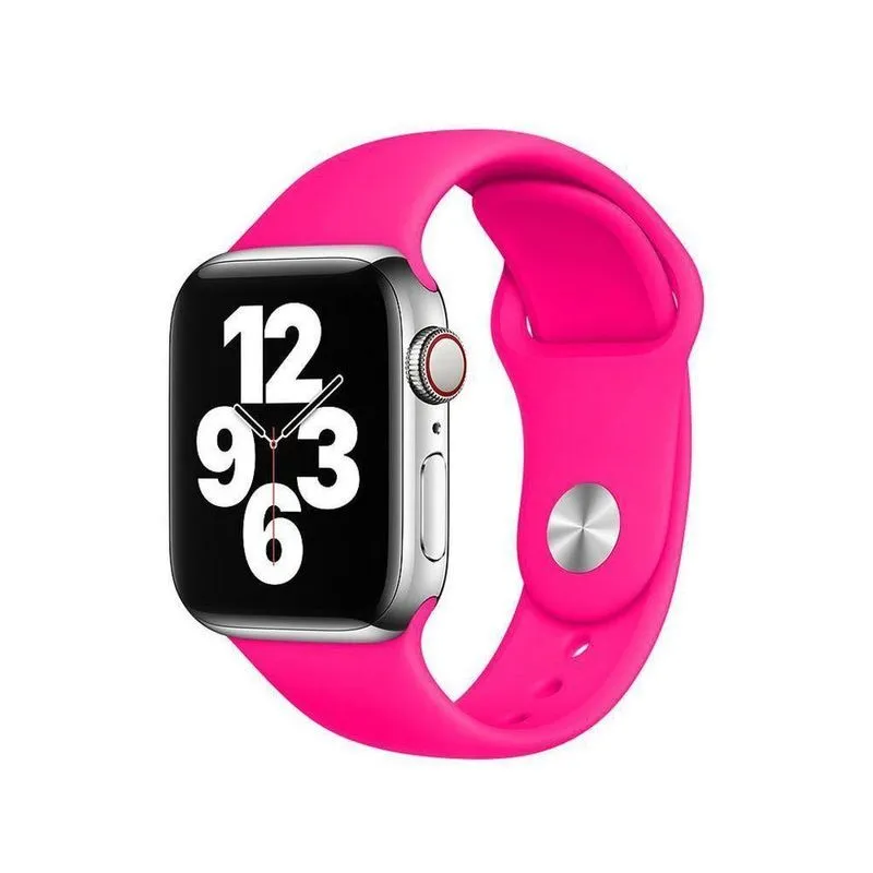 Pulseira para Smartwatch Compatível com Apple Watch Iwo W26 Tamanho 42MM em Silicone Rosa