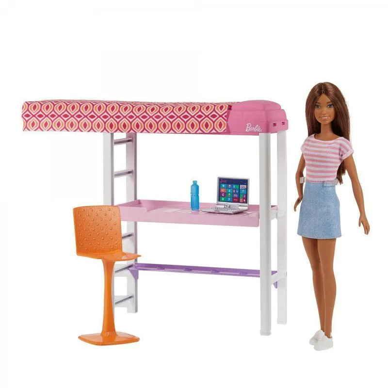 Boneca Barbie Estate Com Móveis E Acessórios No Beliche