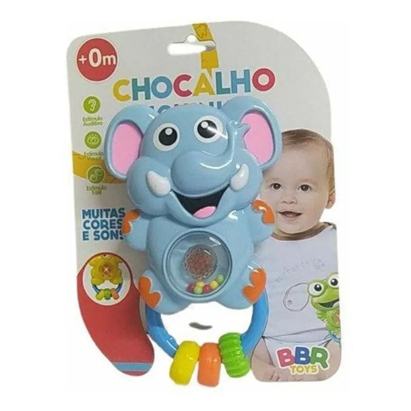 Chocalho Musical Bichinhos Elefante Com Som E Luz Bbr Toys