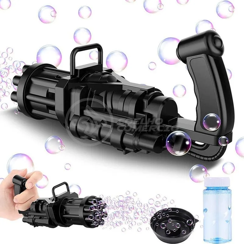 Máquina Elétrica Brinquedo Tiktok Lança Bolhas Sabão Mágica Criança Infantil com 8 Saídas Preto Smart Bracelet Brinquedo de Bolhas Máquina Elétrica Tiktok com 8 Saídas e Mistura Mágica Preto Smart Bracelet
