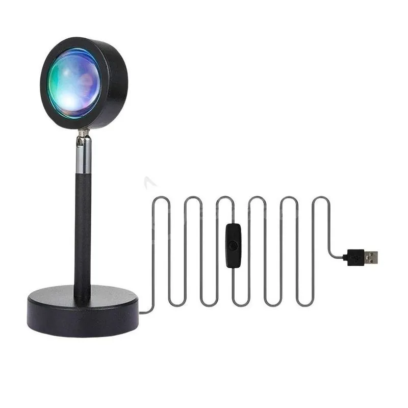Luminária Projetora Smart Bracelet Sol N10 Para Efeito Sunset Com Cabeça Ajustável Usb Amarelo