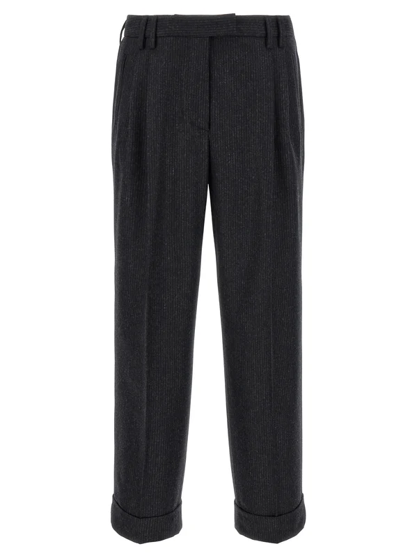 Alberto Biani Gray Wool Casual Pants IT40