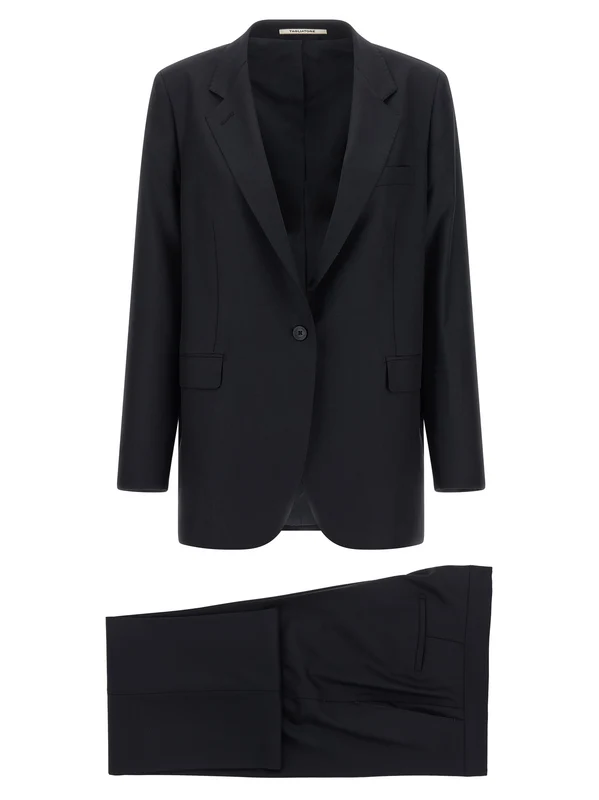 Tagliatore Black Virgin Wool Two-Piece Suit IT48