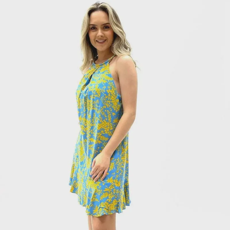 Vestido audiovisual alça estampado feminino
