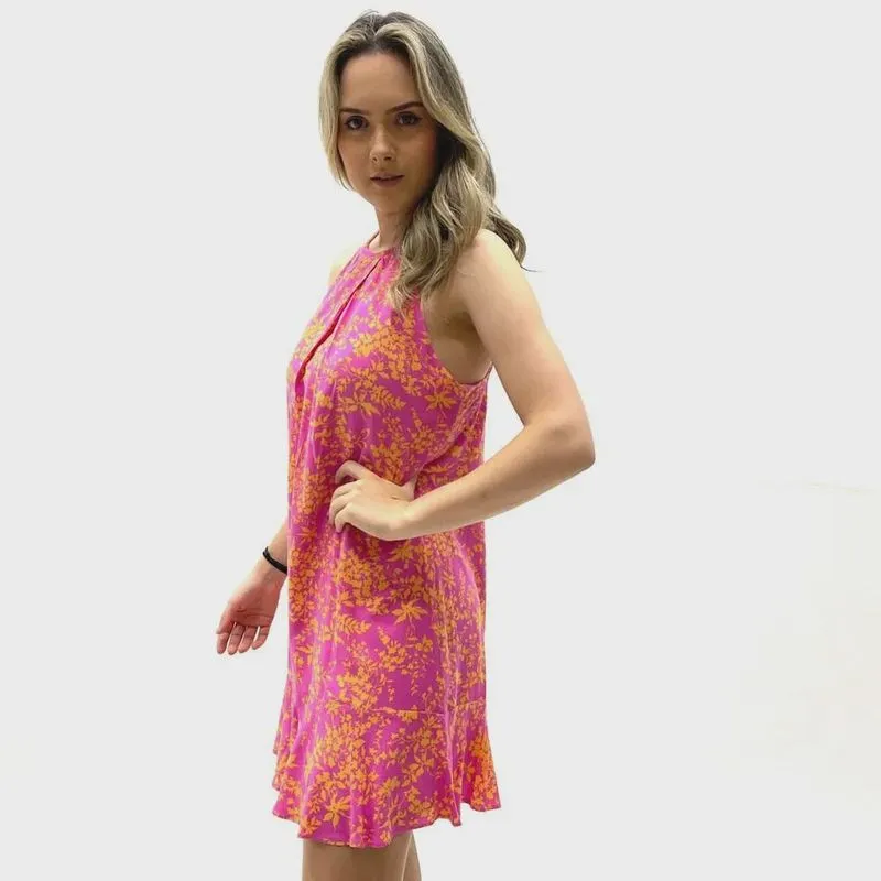 Vestido audiovisual alça estampado feminino