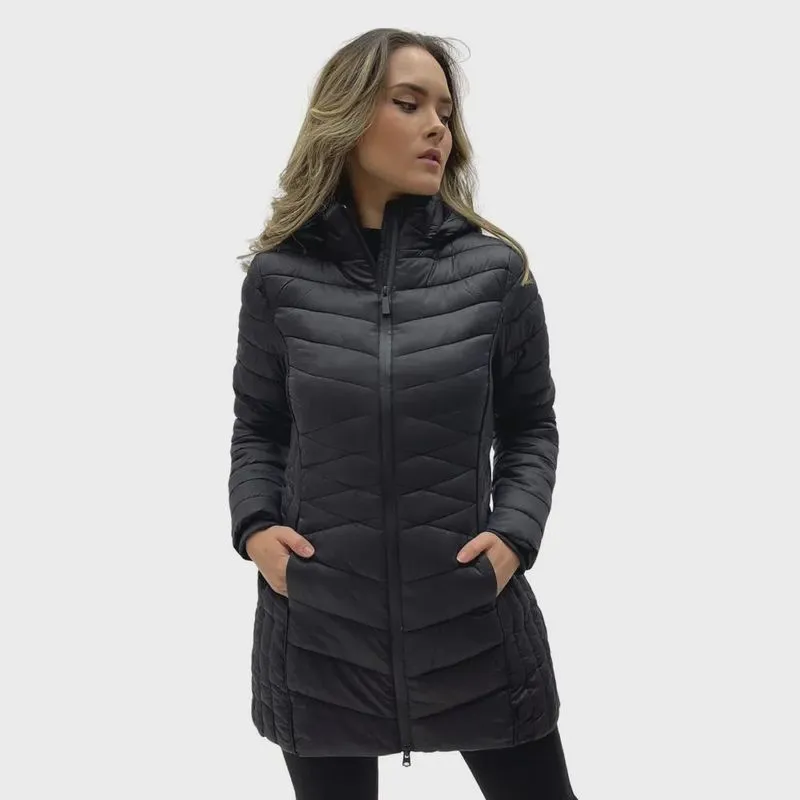 Jaqueta alpelo nylon com capuz feminina