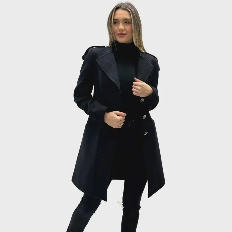Casaco Malise 7/8 Lã Batida Feminino
