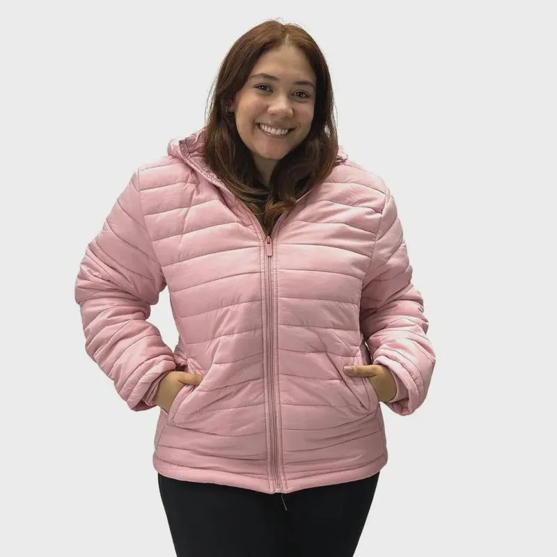 Jaqueta Blue Rose Nylon Plus Size com Zíper Feminina