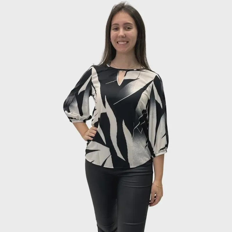 Blusa Miravest Manga 3/4 Estampada Feminina