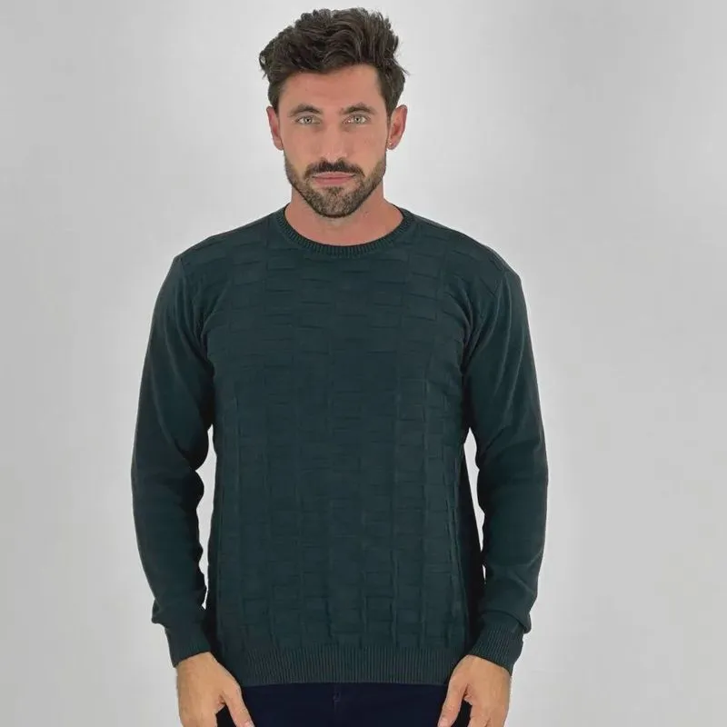Blusa de Lã Oyhan Texturizada Gola Redonda Masculina