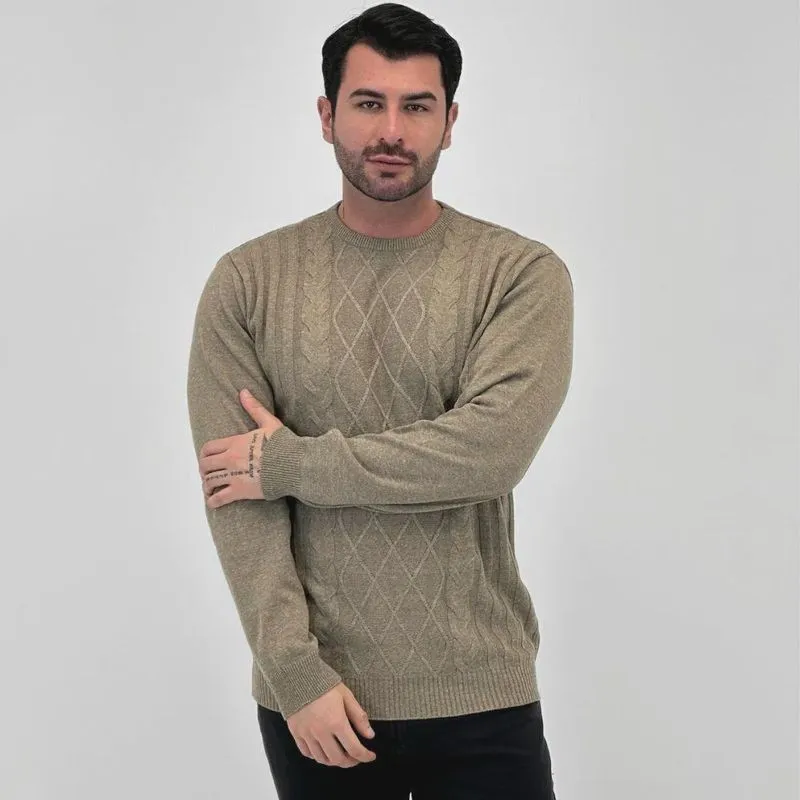 Blusa de Lã Minimum Texturizada Gola Redonda Masculina