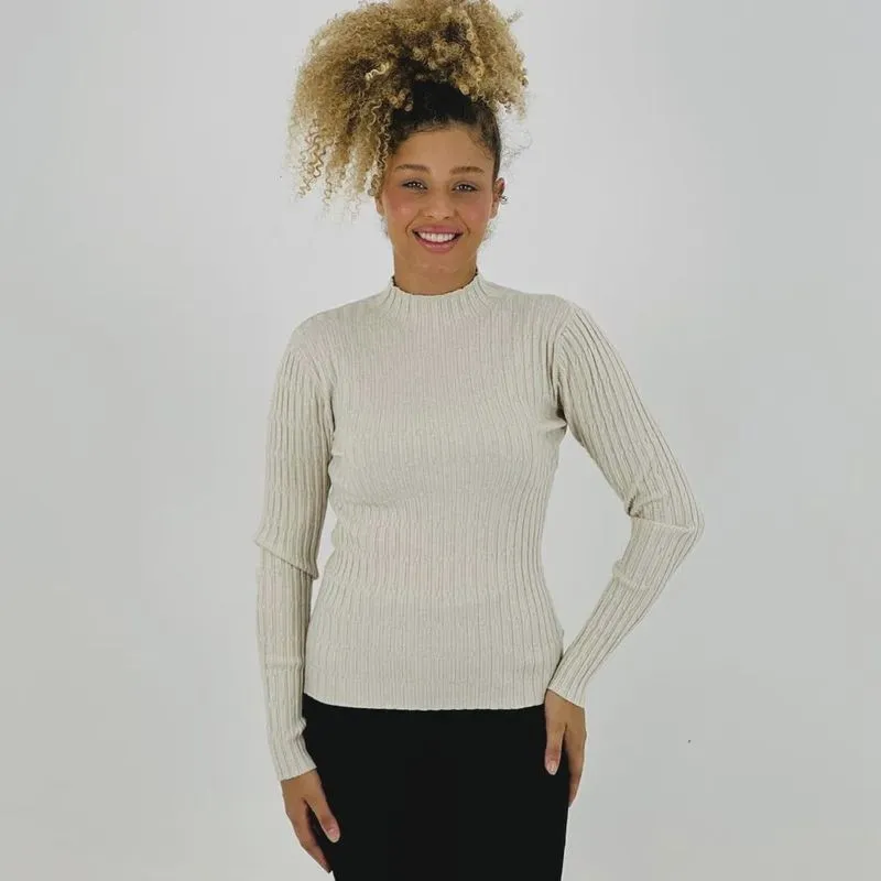 Blusa Facinelli Lã Gola Alta Manga Longa Feminina