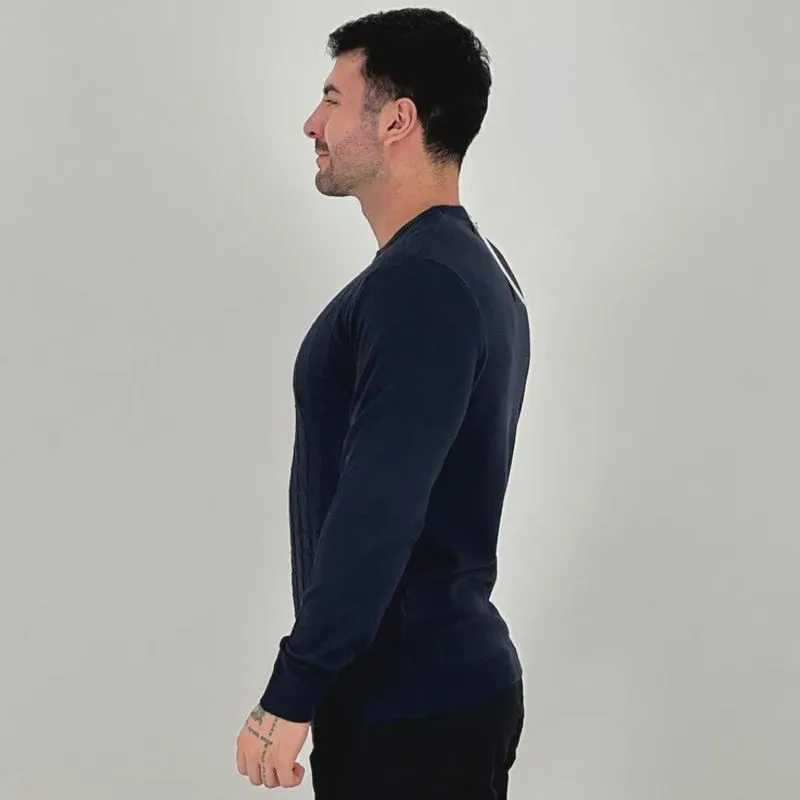 Blusa de Lã Broken Rules Gola Redonda Masculina
