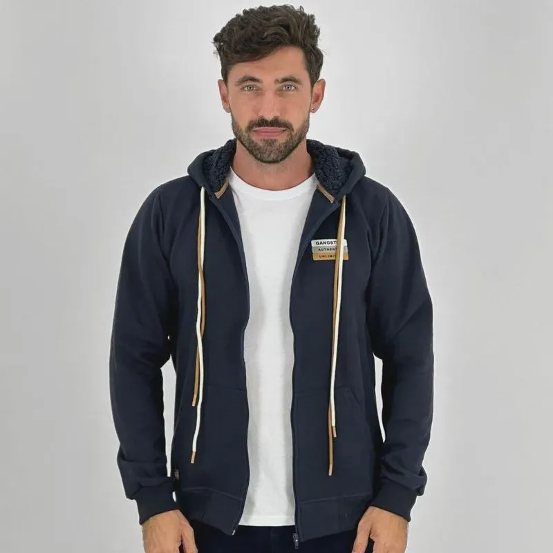 Blusa Gangster Aberta Moletom com Capuz Masculina
