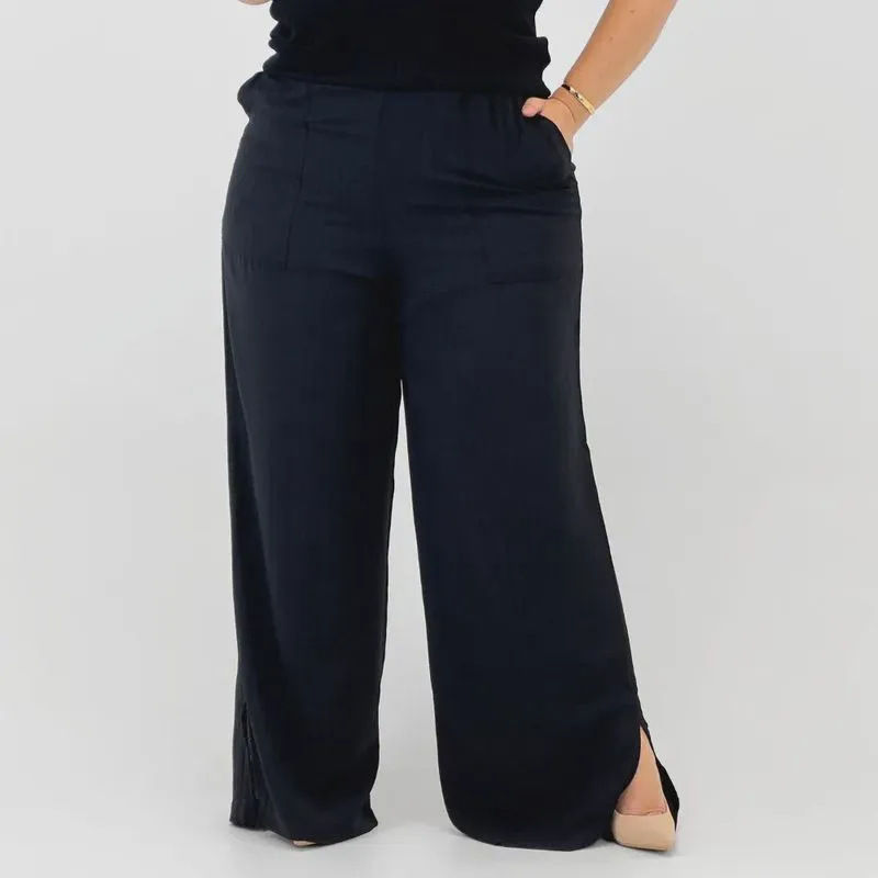 Calça Parado no Ar Plus Size Pantalona em Tecido Feminina