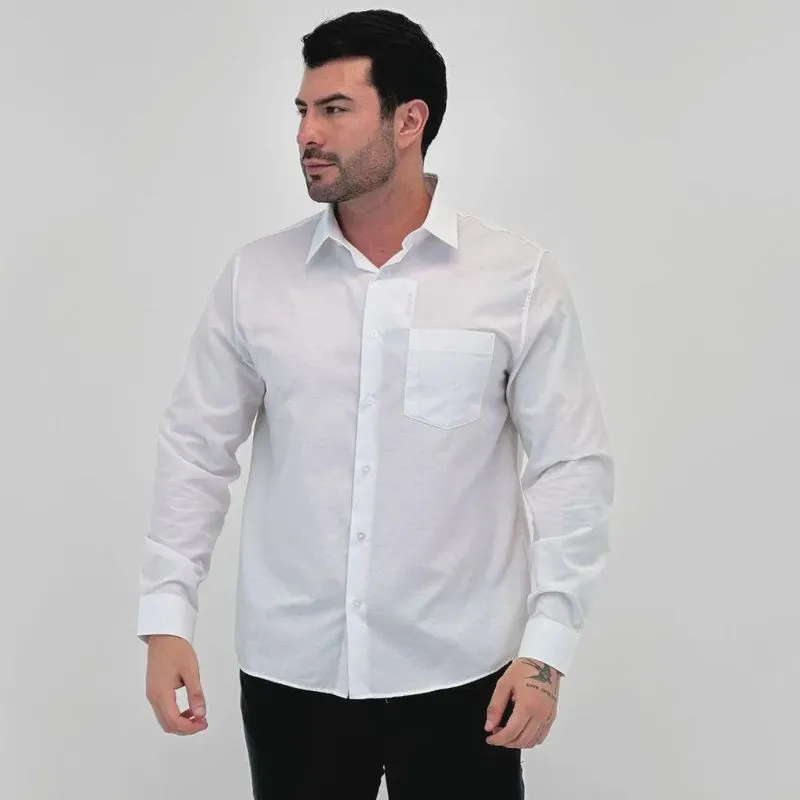 Camisa Sibra Lisa Regular Manga Longa Masculina