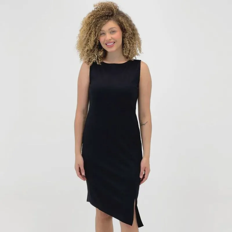 Vestido Miravest Regata Liso Assimétrico Feminino