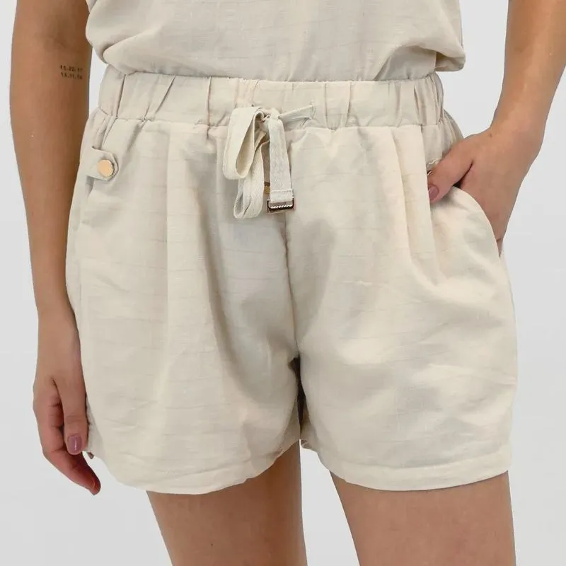 Shorts Pacific Blue em Tecido Feminino