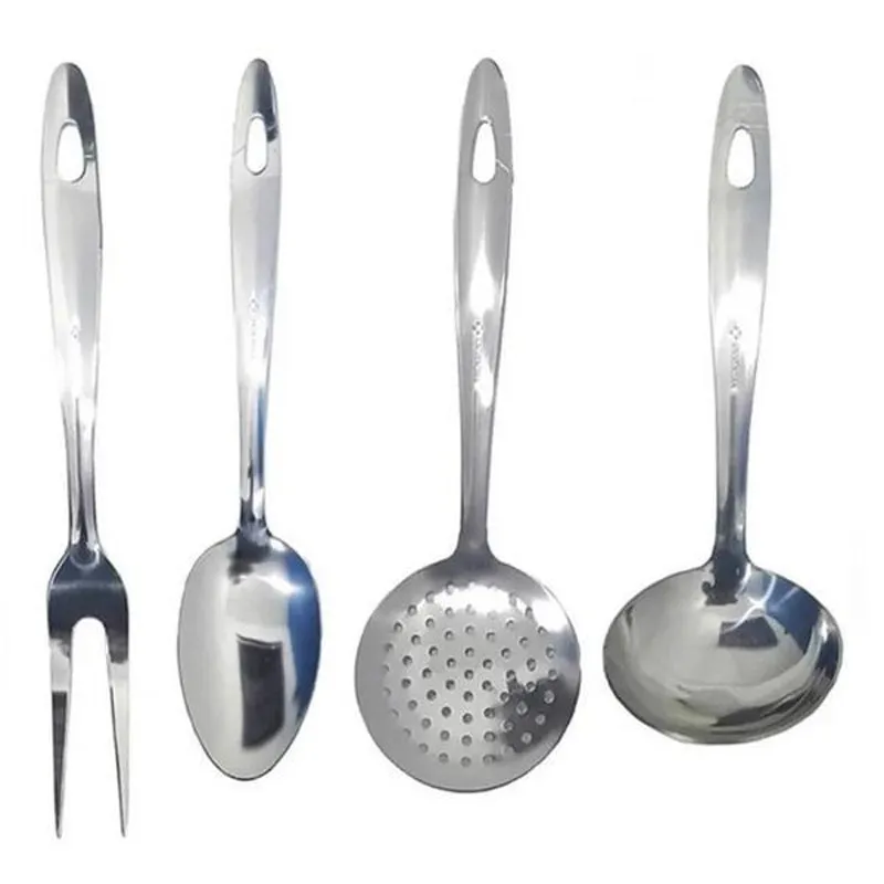 Kit Utensílios De Cozinha 4 Peças - Aço Inox
