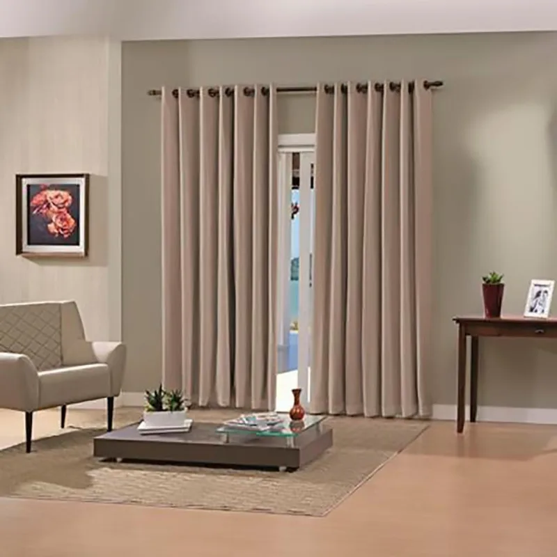 Cortina Bella Janela Pratika Blackout 2,60 X 1,70 - Lisa Slim Cor Taupe
