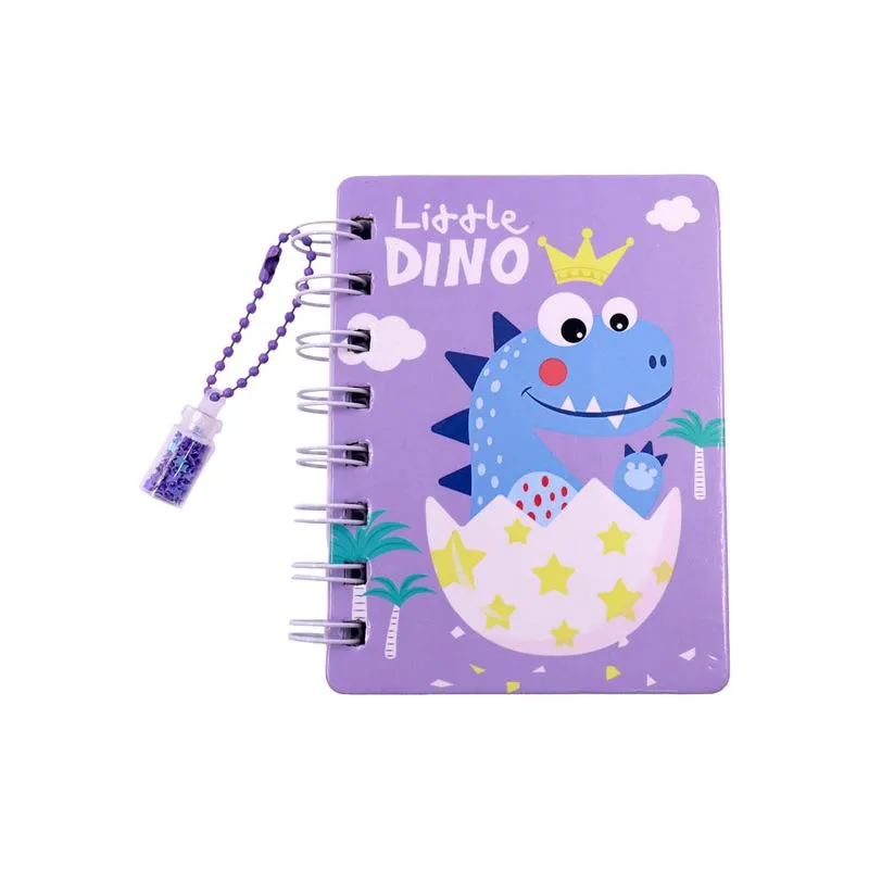 Mini Agenda Espiral Capa Dura Live Music Dino 11.5Cm Unidade 103 - Colorido