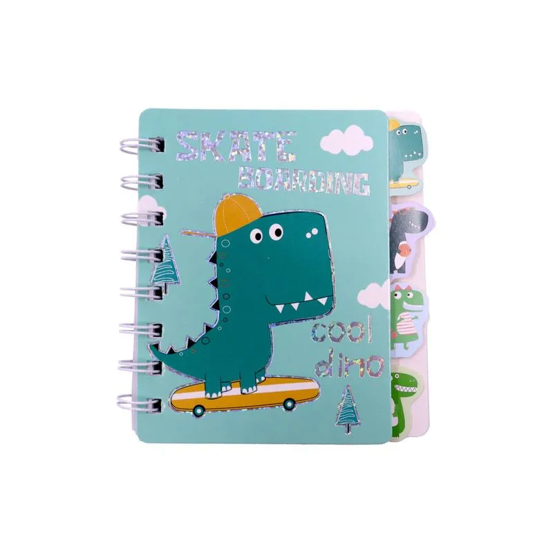 Mini Agenda Espiral Capa Dura Skate Dino 11.5Cm Unidade 103 - Colorido