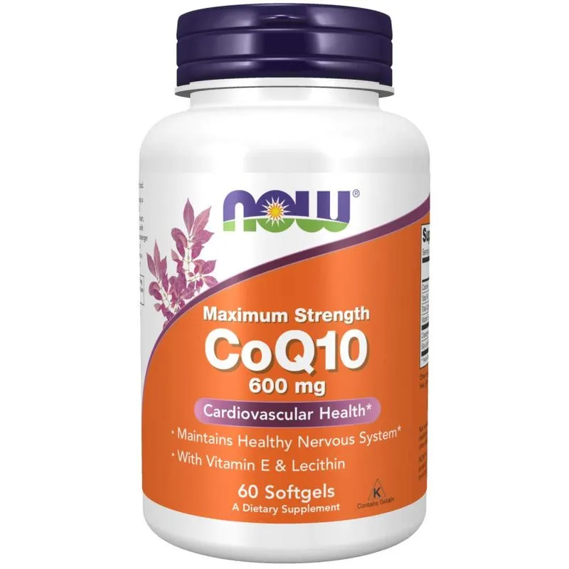 Suplemento Now Coq10 600mg Maximum Strength 60 Softgels