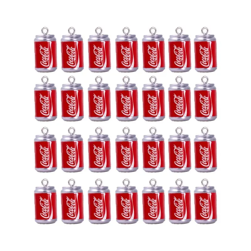 Pingente Latinha De Coca Cola 12X23mm Em Resina Com 50 Peças 103 - Colorido