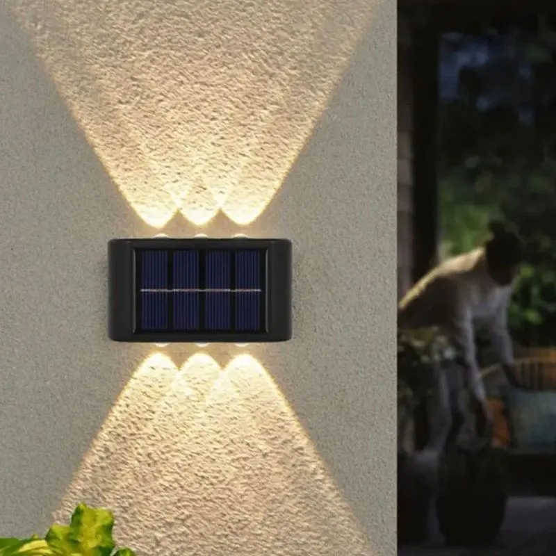 Luz Solar de Parede 6LED para Iluminação Externa com Carregamento Automático à Prova D'água IP65 OEM Luz Solar de Parede 6LED para Jardim com Iluminação Morna à Prova D’água IP65 para Áreas Externas